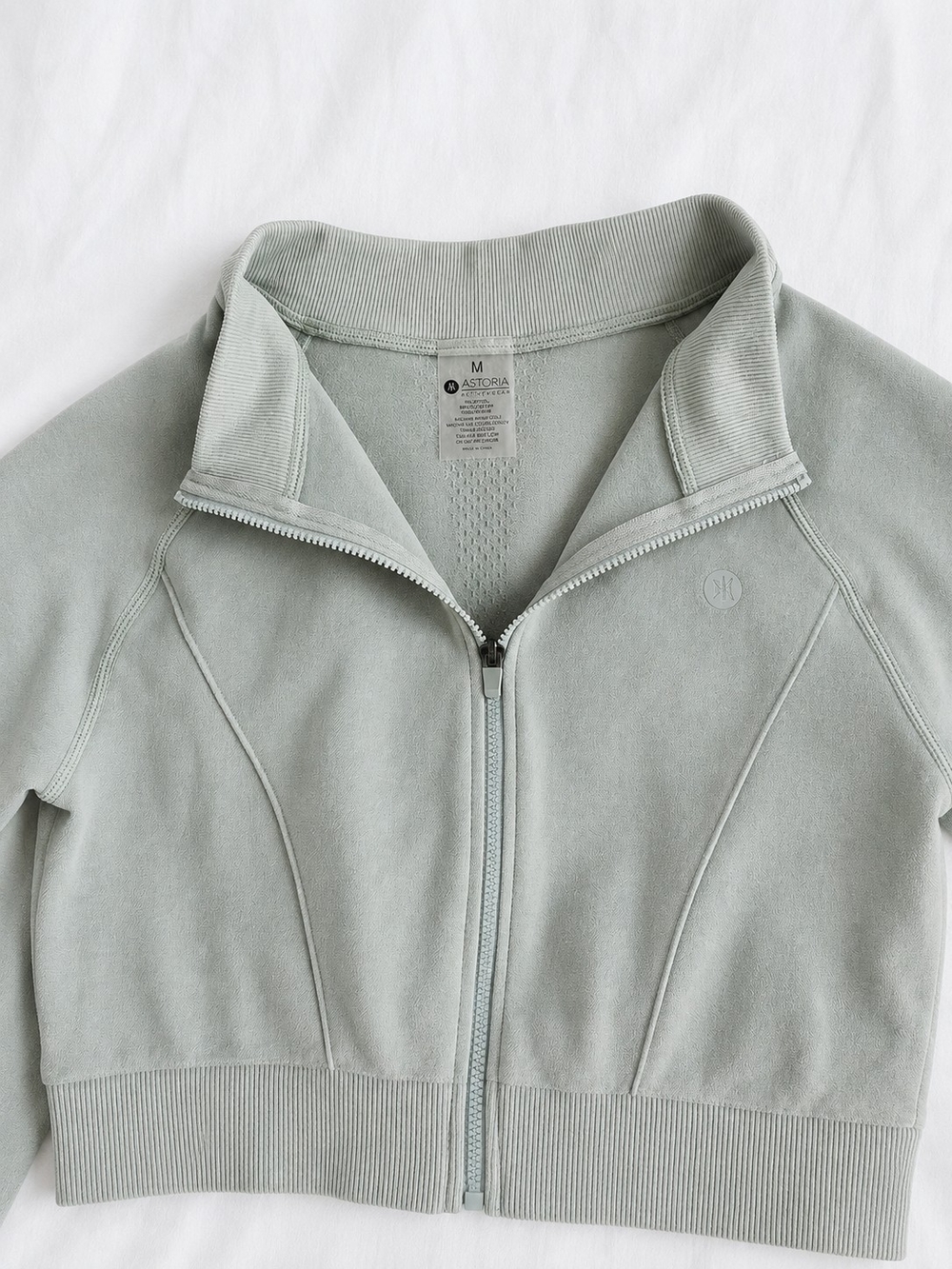 Astoria Activewear Cropped Zip Jacket - Sage
-Medium - Picture 2 of 4